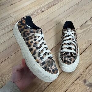 Converse Chuck Taylor All Star Lift Cheetah Leopard Print Platform Sneakers 6.5